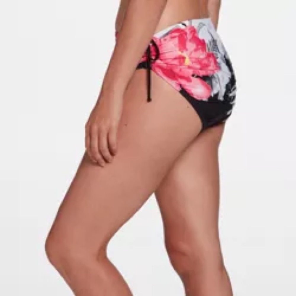 NWOT Calia ruched tie bikini bottom island blooms